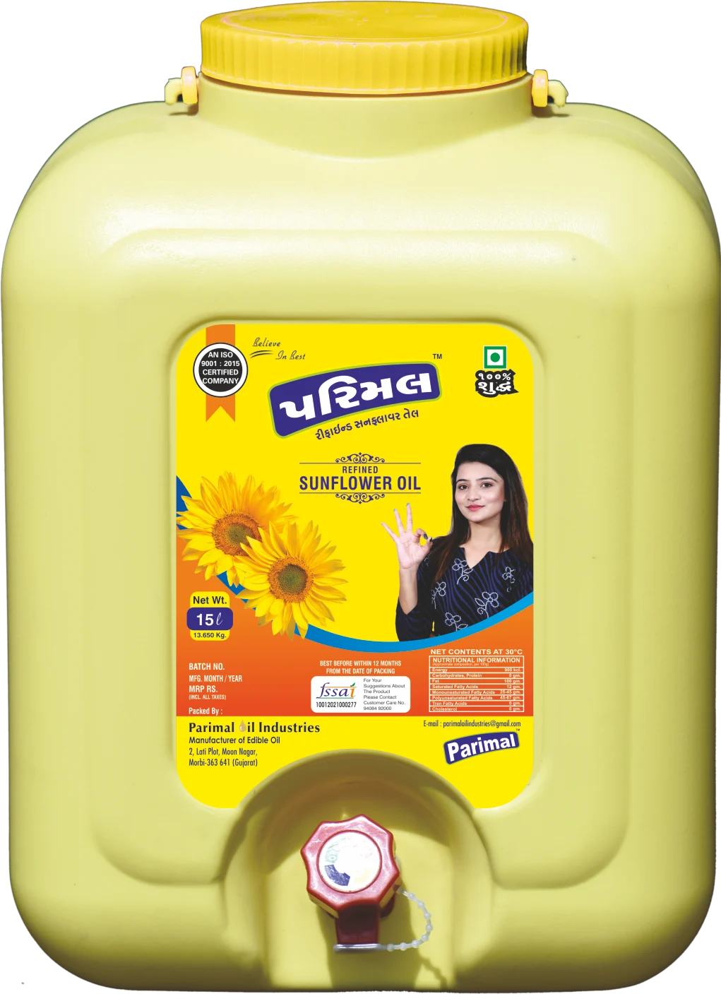 Parimal refined sunflower oil main pack